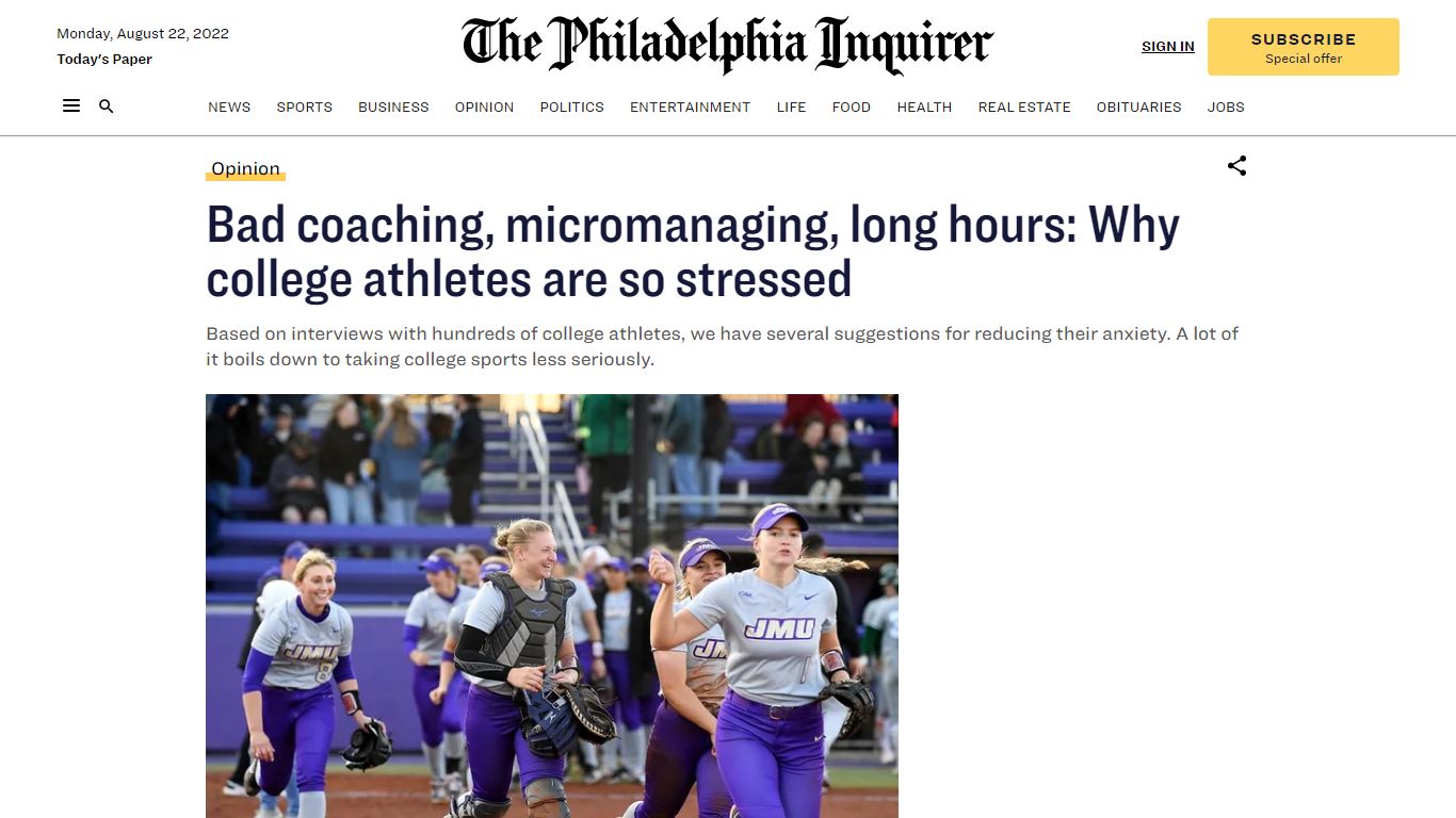 College athletes are stressed. Here’s why, and how to help | Opinion
